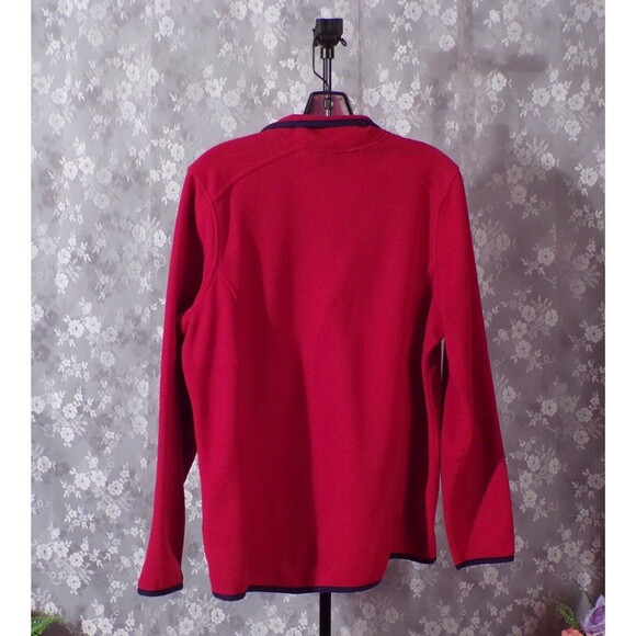 L.L.Bean Fleece Jacket Red Vintage 90s Pullover Half Zip Ladies Size Large - Picture 2 of 5